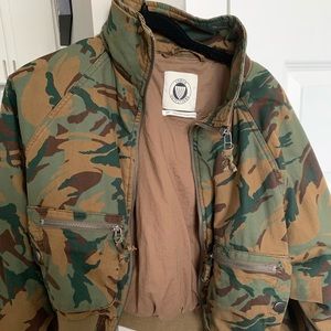 Urban Outfitters Camouflage Cropped Bomber Jacket